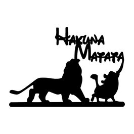 Wallity Hakuna Matata Lion And Piggy Escultura de Pared en Negro